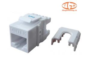 Ổ cắm mạng Dintek Cat.6 F-Type Vertical ezi-JACK – Shuttered (1305-04043)