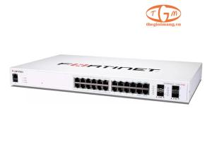 FS-124F-POE FortiSwitch 24 Ports GE RJ45, 4 ports 10G SFP+, 12 ports PoE with 185 W 