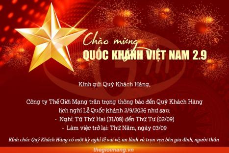 Thông báo nghỉ lễ Quốc Khánh 2/9/2026